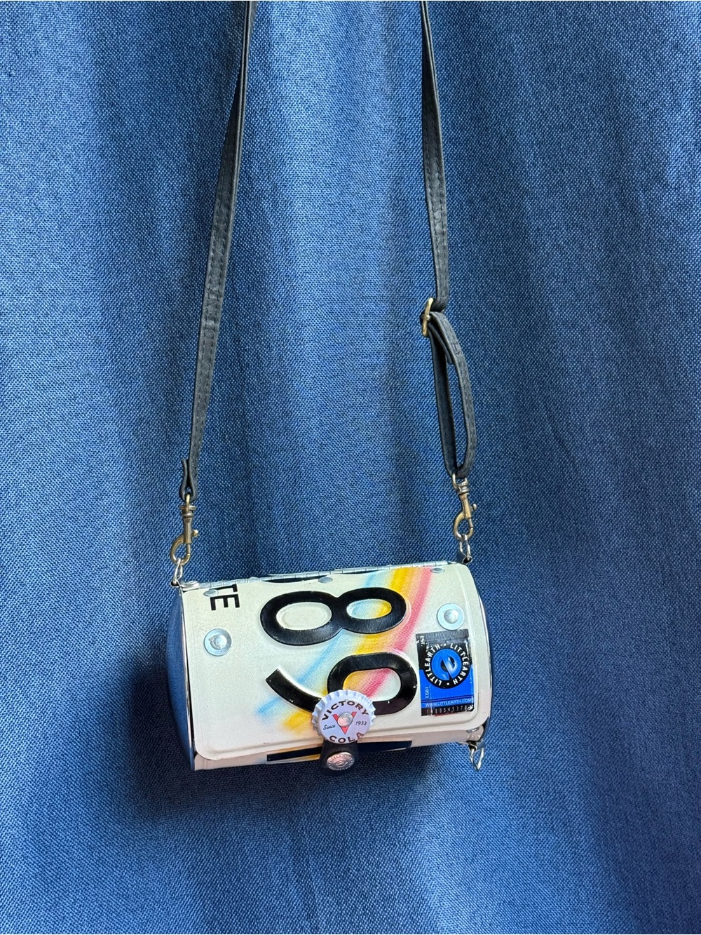 Little Earth Hawaii License Plate Fender Purse Vintage Rainbow Aloha Bag